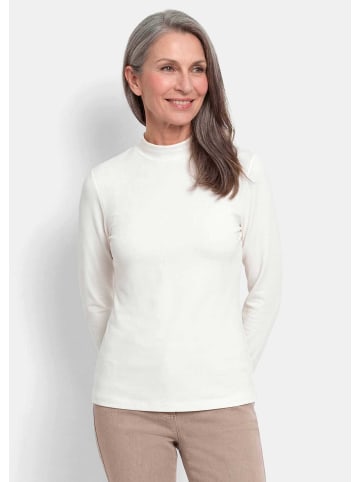 GOLDNER Baumwollshirt mit Langarm in cremeweiß