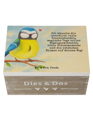 Mr. & Mrs. Panda Aufbewahrungsbox Vogel Blaumeise Design mit Spruch in Weiß