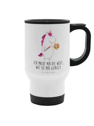 Mr. & Mrs. Panda To Go Becher Einhorn Künstler mit Spruch in Weiß