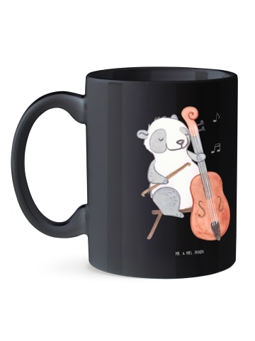 Mr. & Mrs. Panda Geschenktasse Kontrabass Liebe mit Spruch in Schwarz