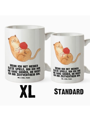 Mr. & Mrs. Panda Jumbo Tasse Katze Wolle mit Spruch in Weiß