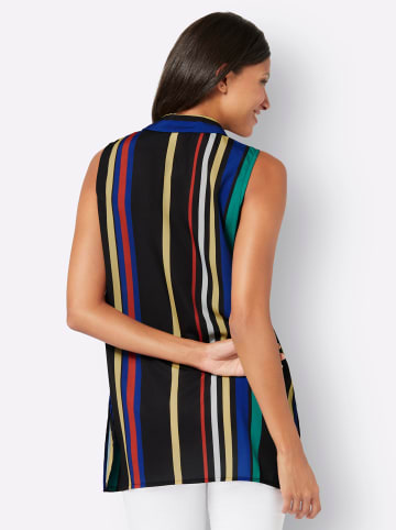 Sieh an! Blusentop in schwarz-smaragd-gestreift