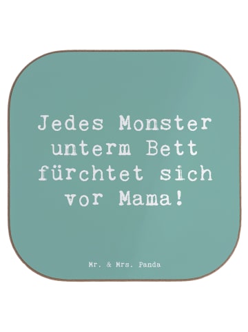 Mr. & Mrs. Panda Holz Untersetzer Spruch Mama Mut mit Spruch in Meeresbrise