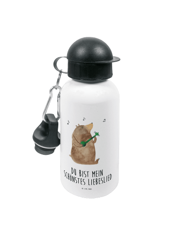 Mr. & Mrs. Panda Trinkflasche Bär Lied mit Spruch in Weiß