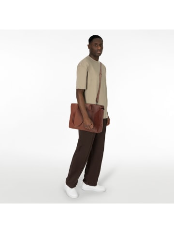 Plevier Power Shopper Tasche Leder 41 cm Laptopfach in cognac