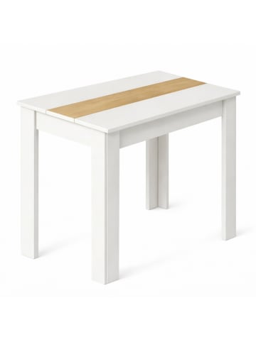 VCM  Esstisch Küchentisch B. 80 x T. 50 cm Disalo in Weiß / Honig-Eiche