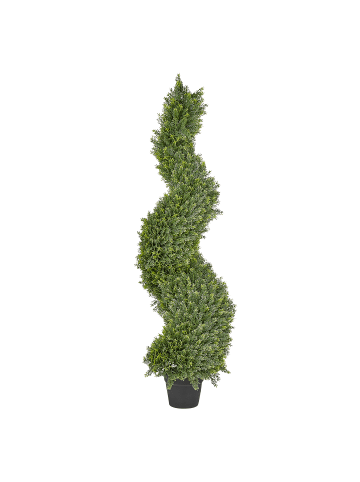 Beliani Kunstpflanze CYPRESS SPIRAL TREE in Grün/Schwarz - (W) 32 x (H) 126 x (L) 32 cm