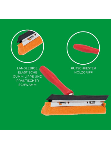 Novaliv Novaliv 10x Scheibenabzieher Auto 21 cm Holzgriff 16 cm mit Abziehlipp in Rot