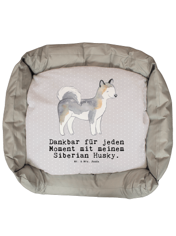 Mr. & Mrs. Panda Hundesofa Siberian Husky Moment mit Spruch in Grau Pastell