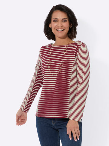 WITT WEIDEN Shirt in kirsche-elfenbein-geringelt