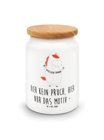 Mr. & Mrs. Panda Keksdose Einhorn Dankeschön mit Spruch in Weiß