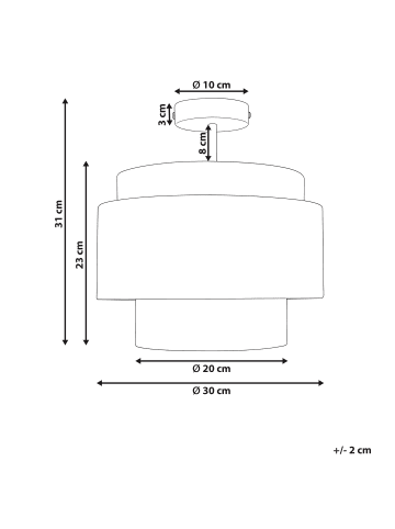 Beliani Pendelleuchten LUKAGO in Weiß/Gold - (W) 30 x (H) 31 x (L) 30 cm