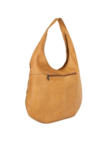 DreiMaster Vintage Leder Shopper in HELLKAMEL