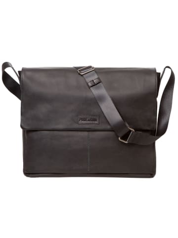 Pride and Soul Urban Messenger Aktentasche Leder 38 cm Laptopfach in schwarz