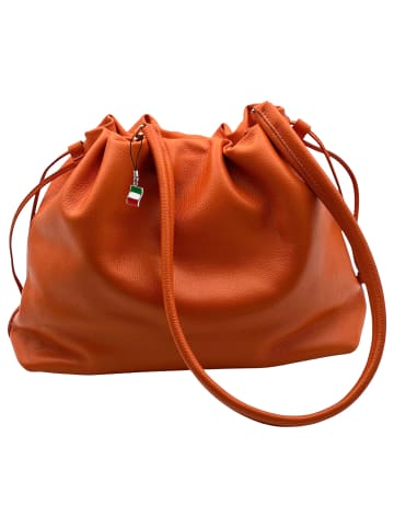Florence Florence Schultertasche, Beuteltasche Leder orange ca. 42 cm