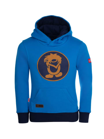 Trollkids Hoodie Pullover mit Kapuze "Troll" in Azurblau/Bronze
