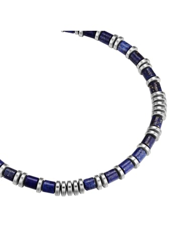 True Rebels Armband aus Edelstahl mit Lapislazuli in silber