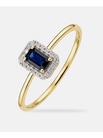 Diamant L'éternel Ring, mit Saphir, 375 Gelbgold