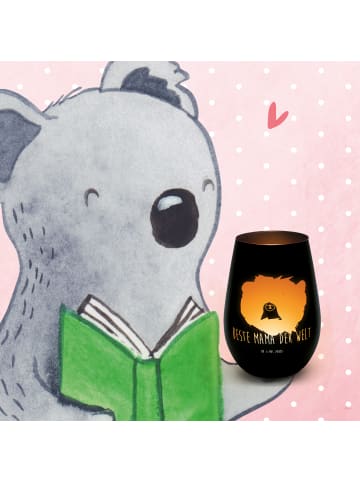 Mr. & Mrs. Panda Windlicht Bär Königin mit Spruch in Schwarz