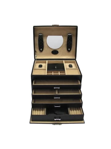 Windrose Merino Schmuckkasten 26 cm in schwarz