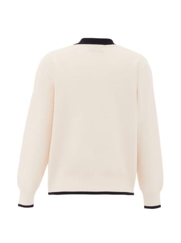 CHANI Damen Strickjacke in Wollweiss Schwarz