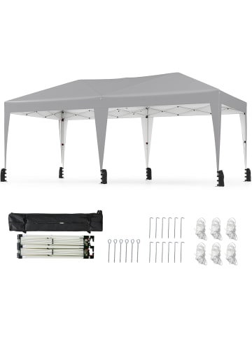 COSTWAY Pavillon 3 x 6 m in Grau