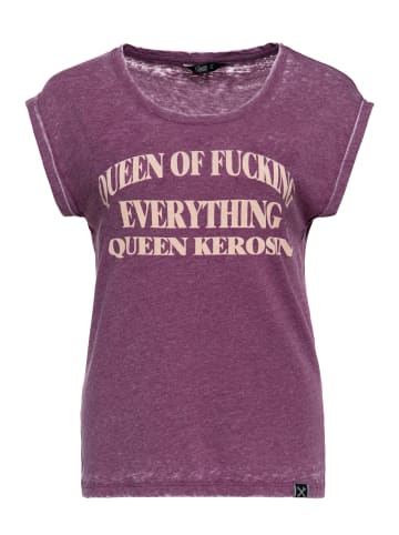 Queen Kerosin Queen Kerosin T-Shirt Queen Of Fucking Everything in pflaume