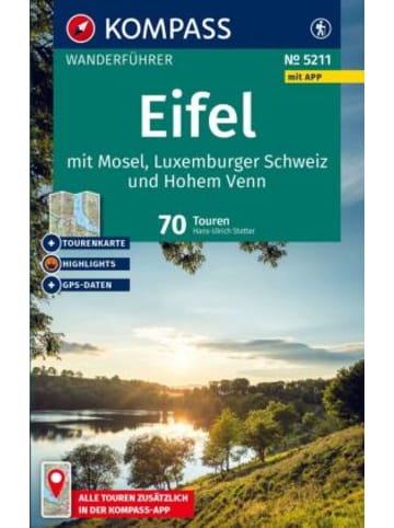 Kompass-Karten Buch - KOMPASS Wanderführer Eifel mit Mosel, Luxemburger Schweiz und Hohem