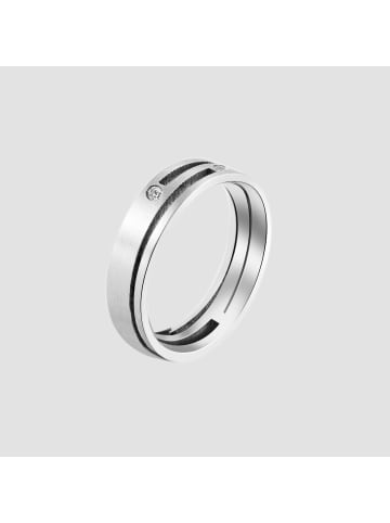 Adeliás Damen Ring aus Edelstahl mit Strass Steinchen in silber