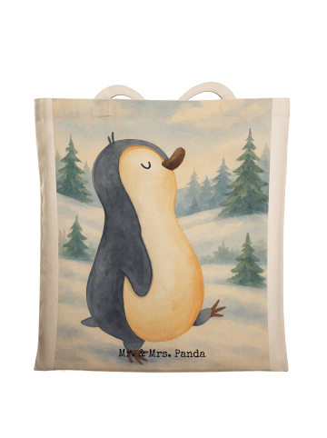 Mr. & Mrs. Panda Tasche Pinguin mHerzieren Design ohne Spruch in Weiß