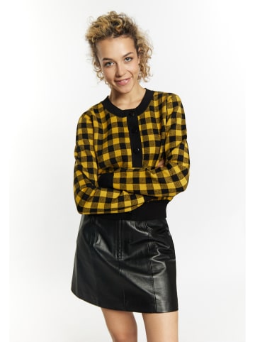 myMo ROCKS Damen Strickjacke in Schwarz Gelb