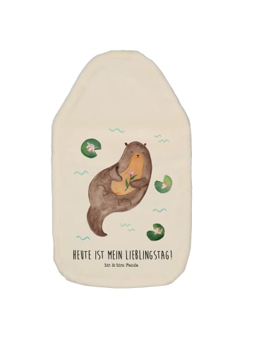 Mr. & Mrs. Panda Wärmflasche Otter Seerose mit Spruch in Weiß