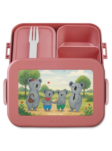 Mr. & Mrs. Panda Brotbox Koala Familie zwei Design ohne Spruch in Rot Pastell