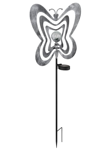 Globo lighting Solarleuchte "SOLARLEUCHTE METALL SILBERGRAU, 1XLED" in silver