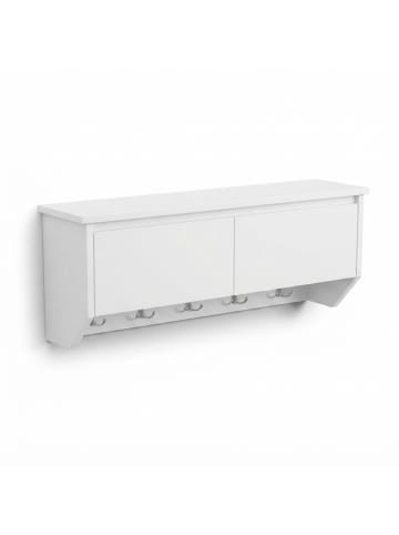 relaxdays Wandgarderobe in Weiß – (B)78 x (H)30 x (T)20 cm