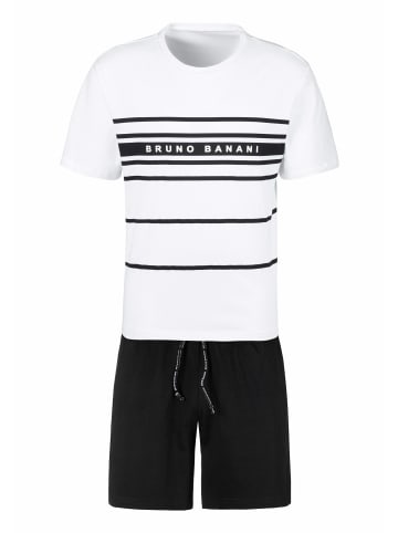 Bruno Banani Pyjama in weiß-schwarz