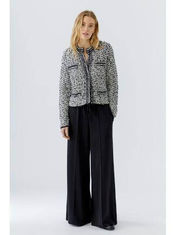 Oui Strickjacke in black offwhite
