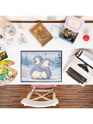 Mr. & Mrs. Panda Tischschutz Pinguine Kuscheln Design ohne Spruch in Weiß
