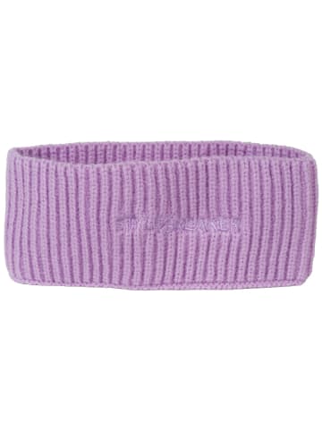 styleBREAKER Strick Stirnband mit Logo in Flieder