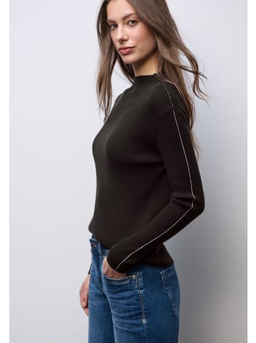 Street One Ribbed Turtle Sweater in Darkest Brown