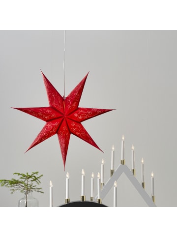 STAR Trading Papierstern Decorus Weihnachtsstern Leuchtstern hängend D: 63cm rot