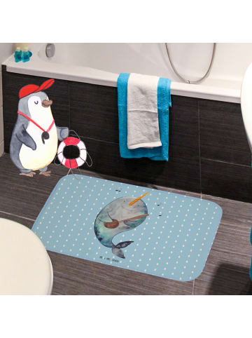 Mr. & Mrs. Panda Badematte Narwal Gitarre ohne Spruch in Blau Pastell