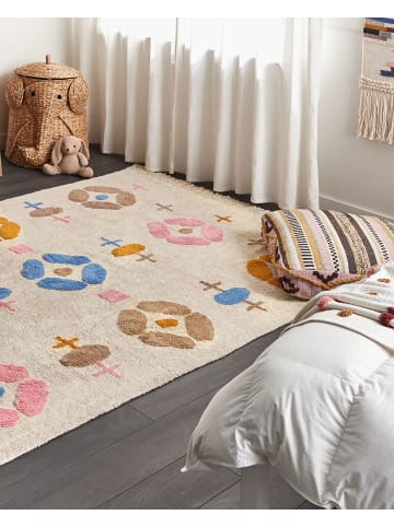 Beliani Kurzflor DARAN in Beige/Bunt/Orange - (W) 160 x (H) 1.2 x (L) 230 cm