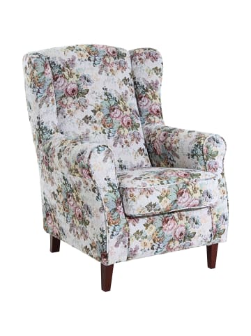 58 aufm Kessel OHRENSESSEL Karlen Bezug Flachgewebe Buche nussbaum dunkel / rosé