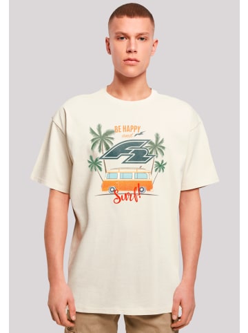 f2 Oversize T-Shirt F2 Be Happy And Surf Bulli Sommer in sand