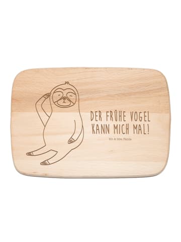 Mr. & Mrs. Panda Frühstücksbrett Faultier Vogel mit Spruch in Transparent