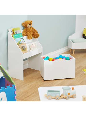 relaxdays Bücherregal Kinder in Weiß - (B)50,5 x (H)69,5 x (T)28 cm