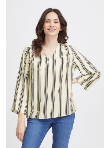 Fransa Langarmbluse FRARIANA BL 1 20614066 gestreifte Bluse mit V-Ausschnitt in Natur
