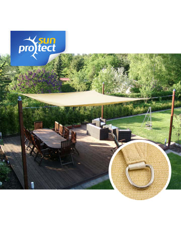 Gartenia sunprotect Professional Sonnensegel, 3,5 x 2,5 m, Rechteck, wind-& wasserdurchlässig beige in Beige