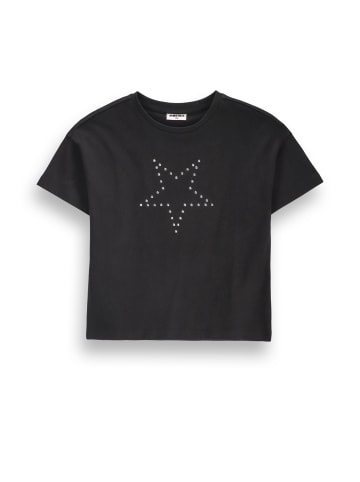 MOKIDA Baumwoll-T-Shirt mit kurzen Ärmeln in schwarz